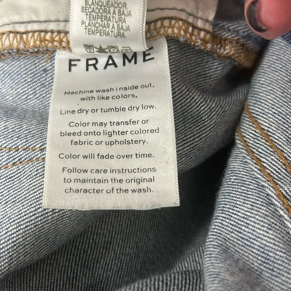 FRAME Le High Straight Jeans Distressed Raw Hem Arrington Wash, Size 28‎ - Picture 10 of 14